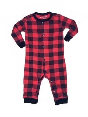 Little Blue House Red & Black Buffalo Plaid Baby Sleeper 3-6 Months Moose Back